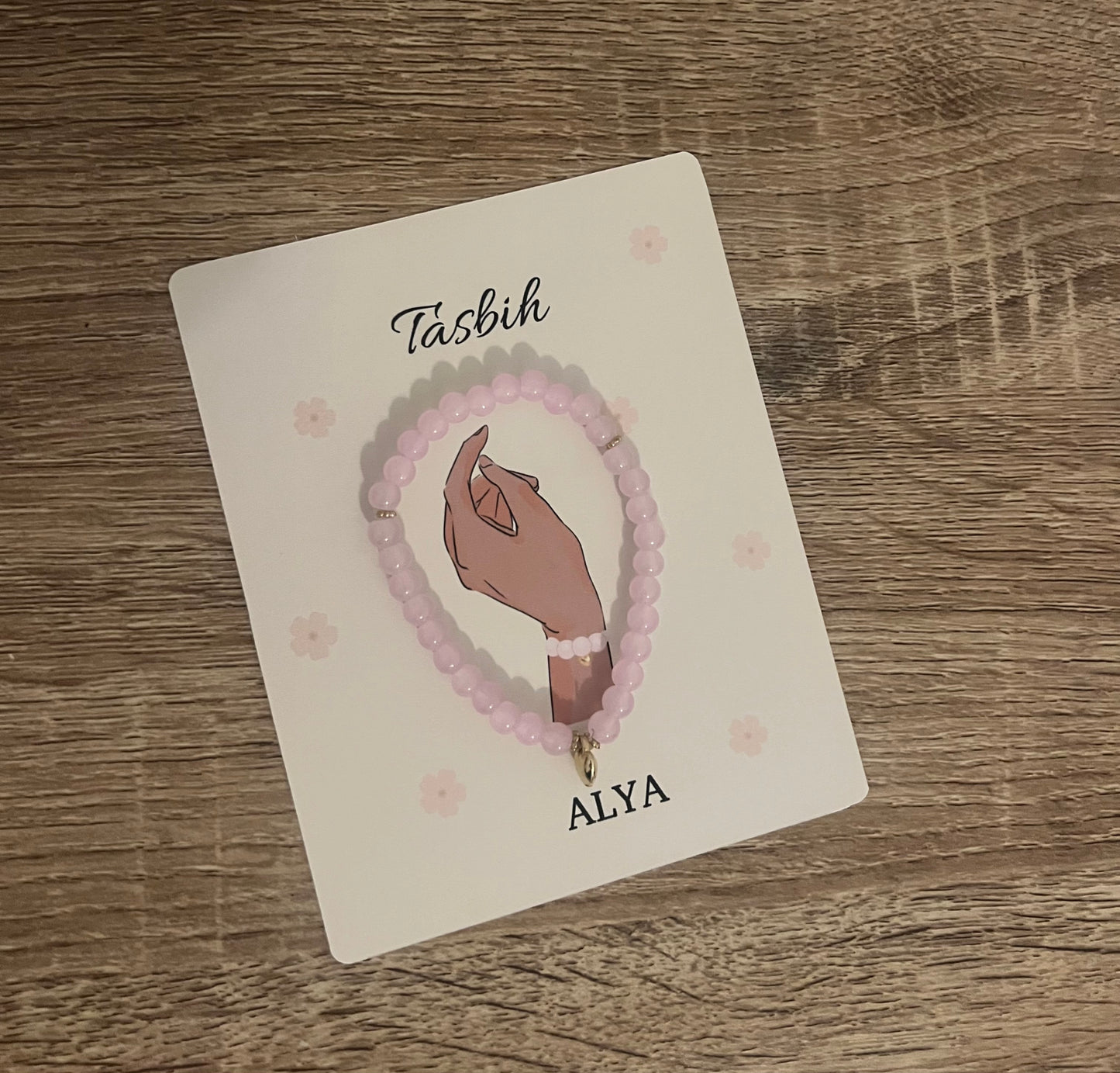 Bracelet Tasbih + carte à offrir