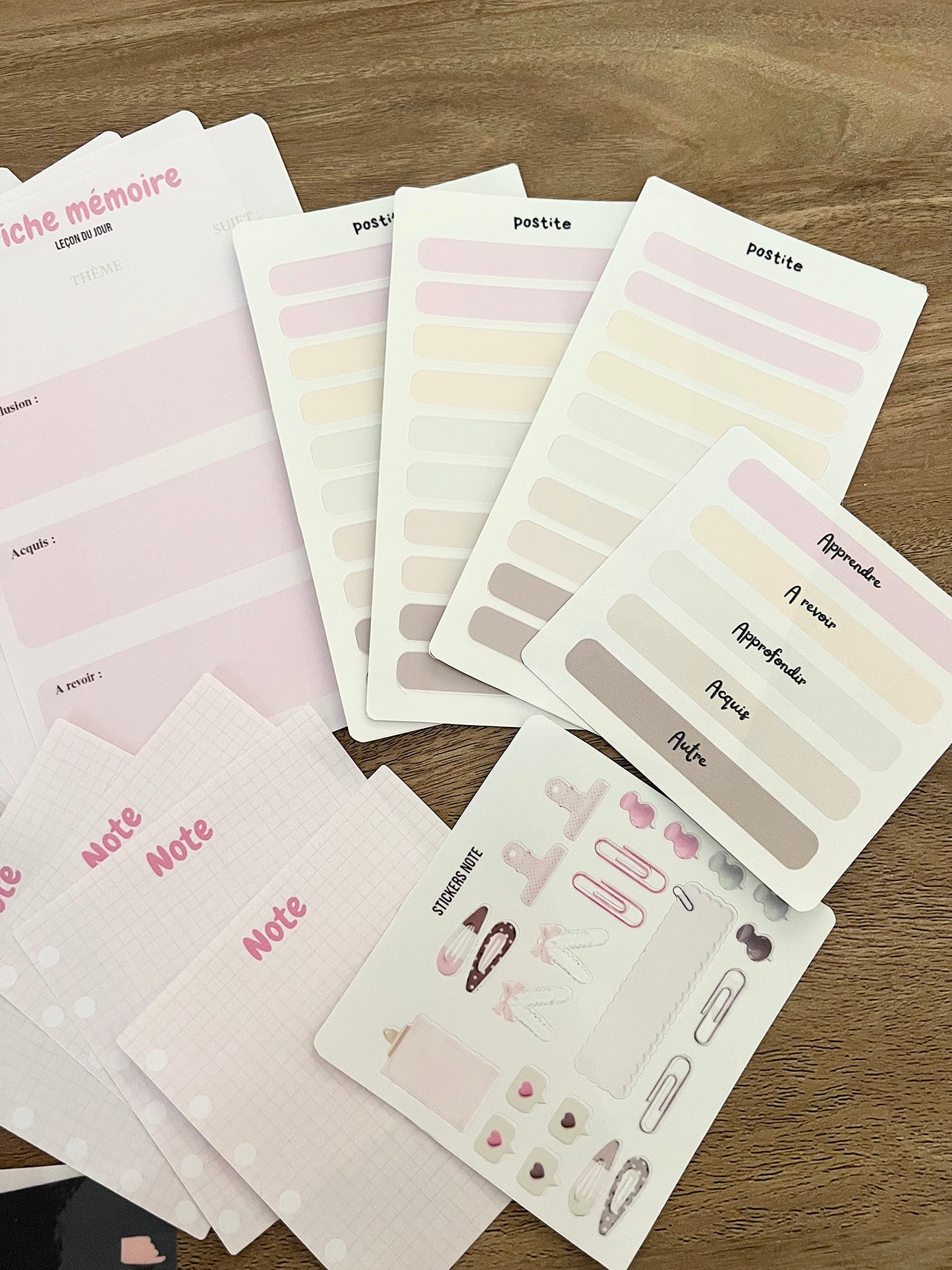 Kit de papeterie pour cours / apprentissage